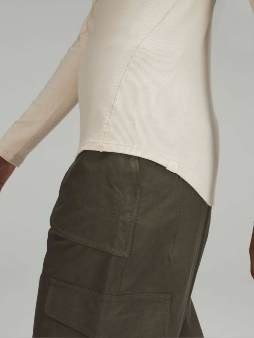 Lululemon Natural Ivory Hold Tight Ribbed Long Sleeve Modal Shirt Size 6 - Picture 5 of 11